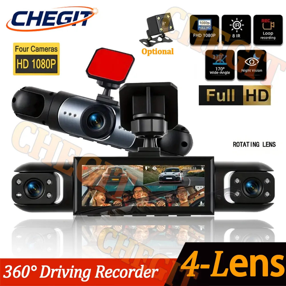 Panoramic Dash Cam 360 - NOVO 360 ° Câmera Automotiva 1080P