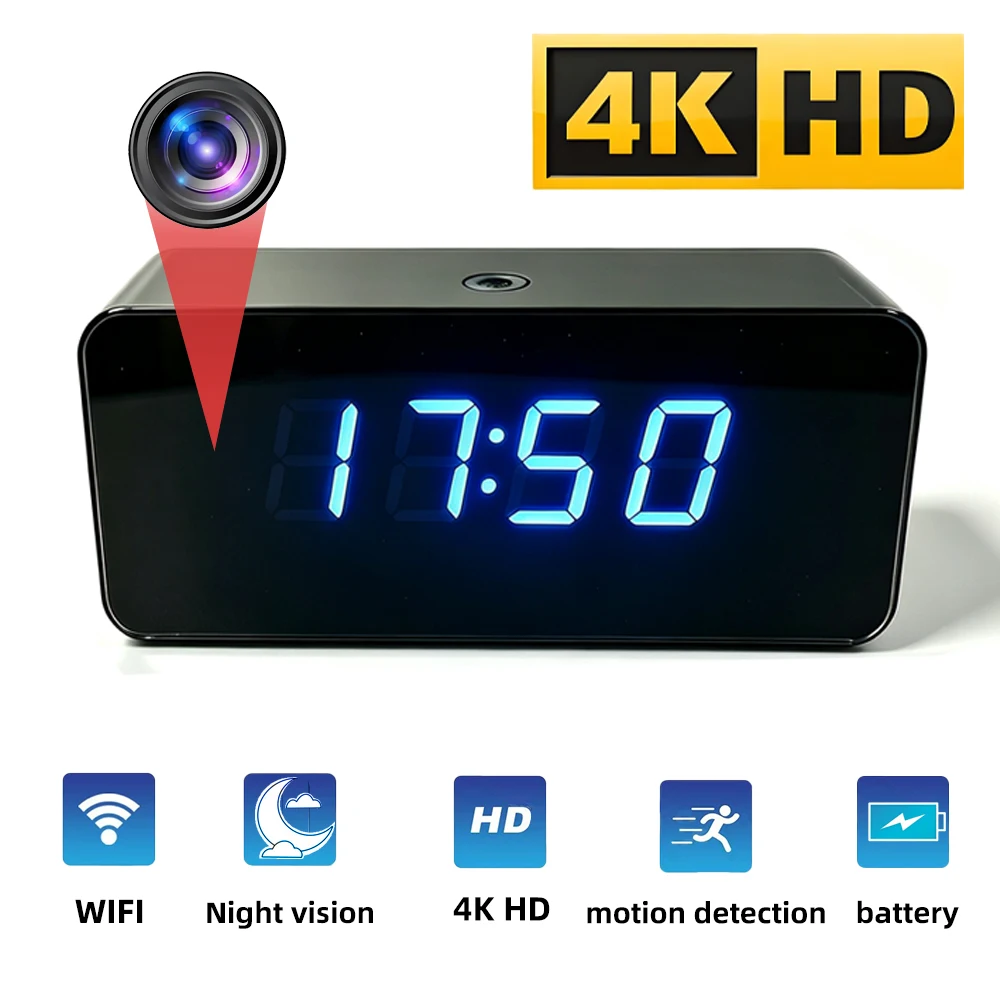 Compact Camera Mirrorless - Câmera mini relógio 4K HD WiFi,