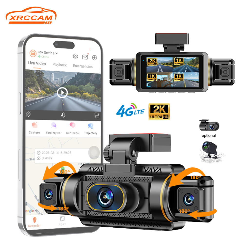 Panoramic Dash Cam 360 - Câmera Veicular 2K de 4 Canais