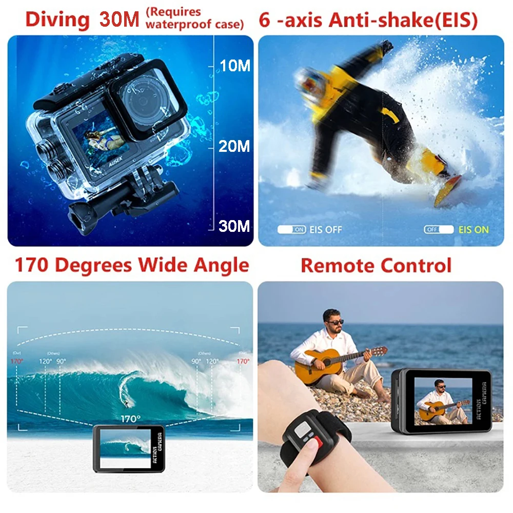 Câmera de Ação AUSEK M81TR 5K  - Unique Electronics Gadgets avaliação e preço