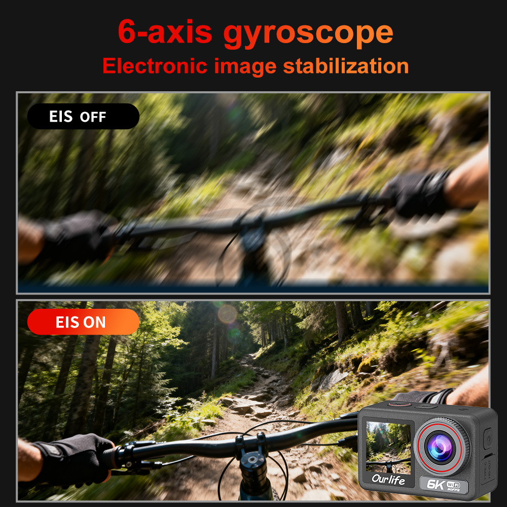 Câmera de Ação Ourlife 6K30FPS - Unique Electronics Gadgets avaliação e preço