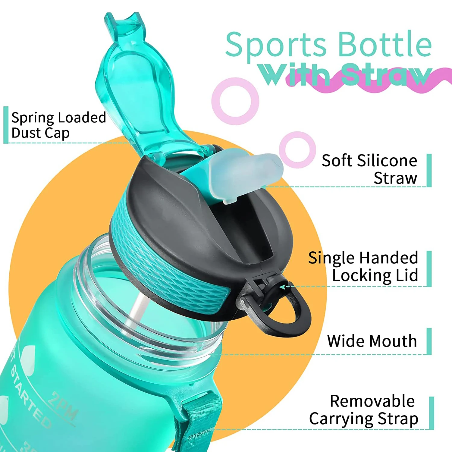 Garrafa de água esportiva de 1 - Smart Water Bottle Tracker avaliação e preço