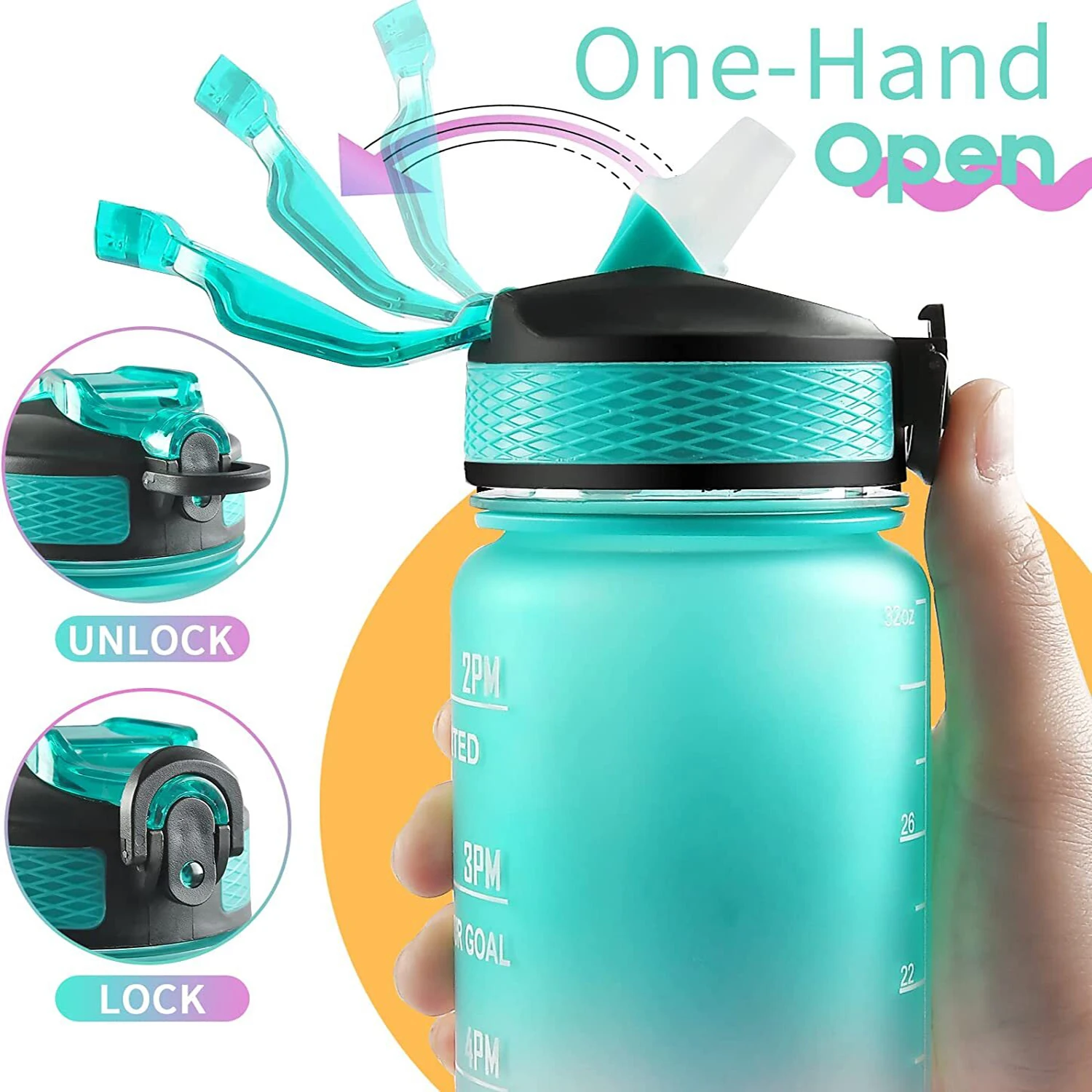 Garrafa de água esportiva de 1 - Smart Water Bottle Tracker avaliação e preço